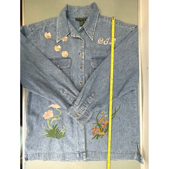 Harve Bernard Women's Blue Denim Button Up Shirt Size Large - Picture 8 of 16